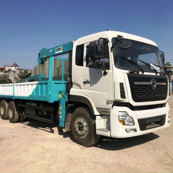 Cho thuê xe tải Dongfeng 4 chân 16 tấn gắn cần cẩu HKTC